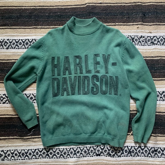 Green Harley Davidson sweater - Picture 3 of 3